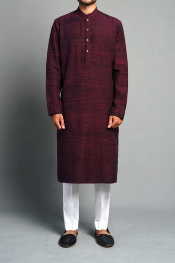 HANDMADE KHADDAR KURTA MAROON
