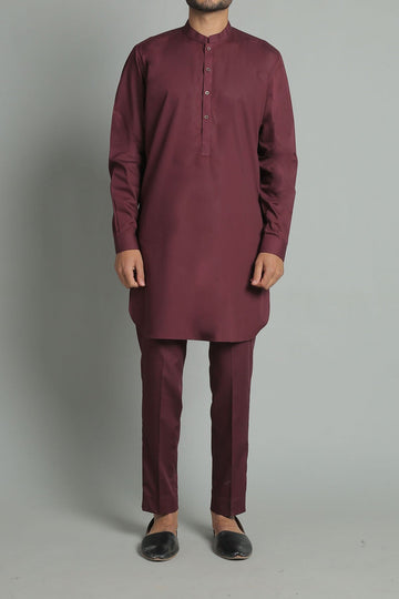 KURTA TROUSER DARK MAROON