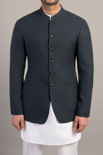 HANDLOOMED QUAID COAT-GREY