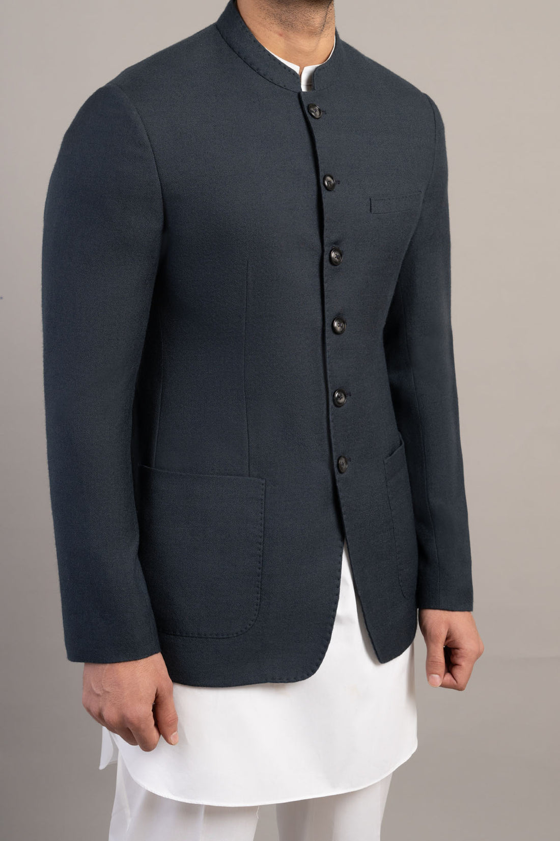 HANDLOOMED QUAID COAT-GREY