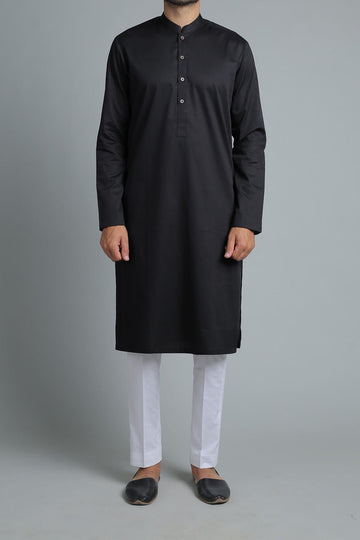 KHADDAR KURTA BLACK