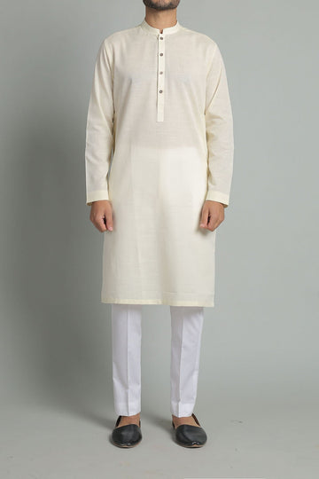 KHADDAR KURTA OFF WHITE