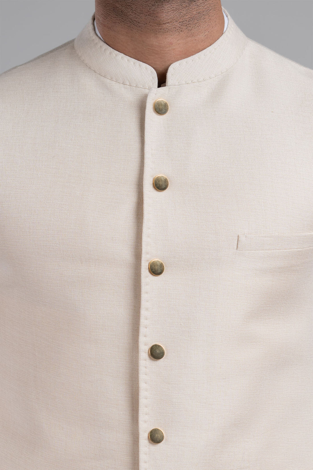 PASHMINA WAISTCOAT -OFF-WHITE