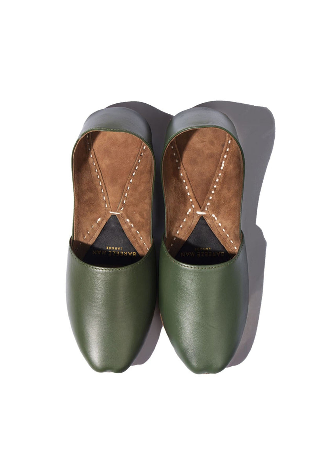 Leather Khussa Green - shop at Bareezeman