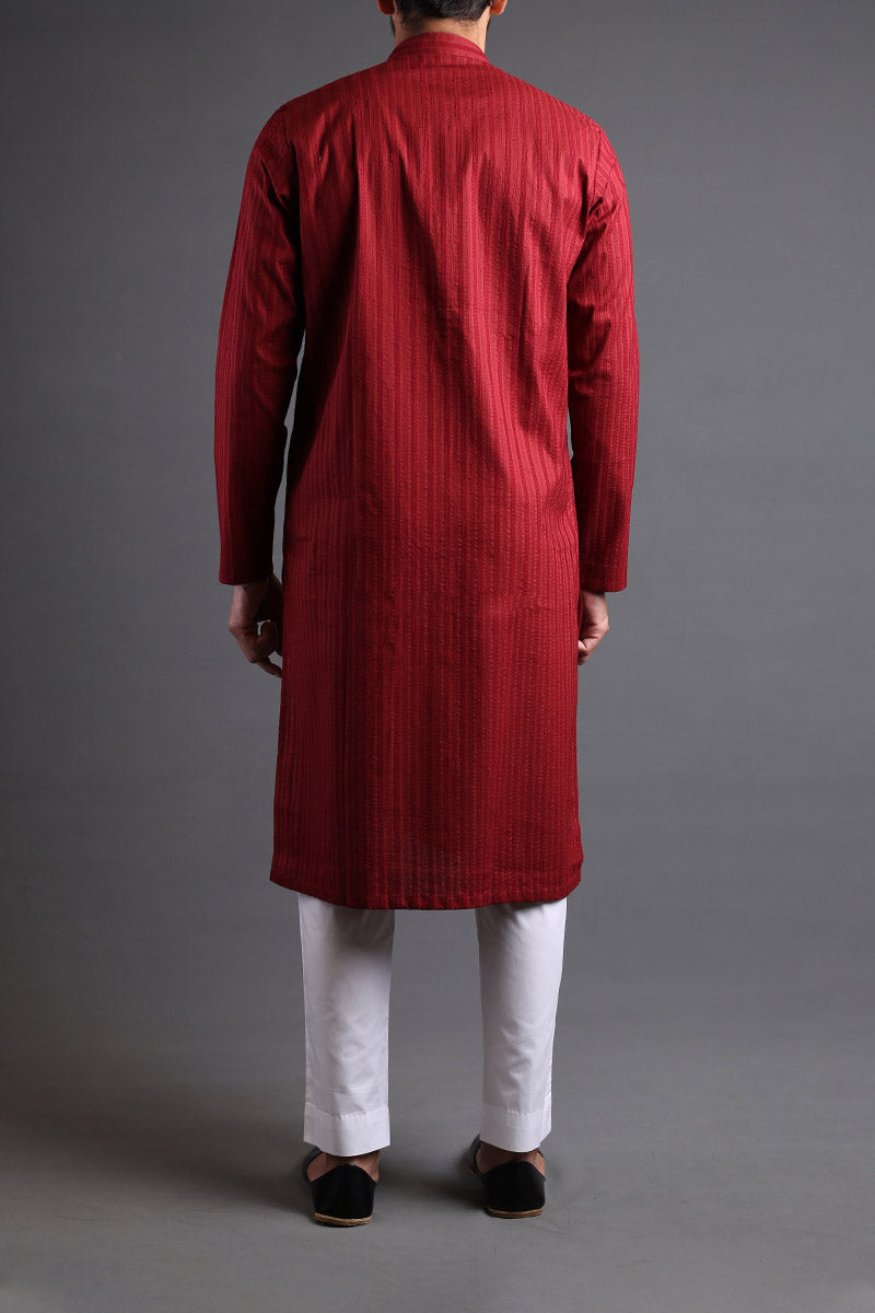 EMBROIDERED-KURTA-MAROON