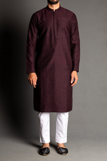 EMBROIDERED-KURTA-BLCK-MRN