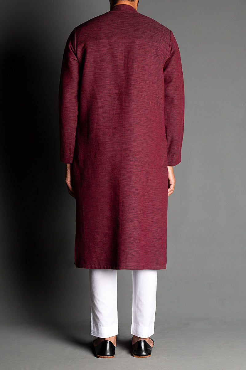 HANDMADE-KURTA-MAROON