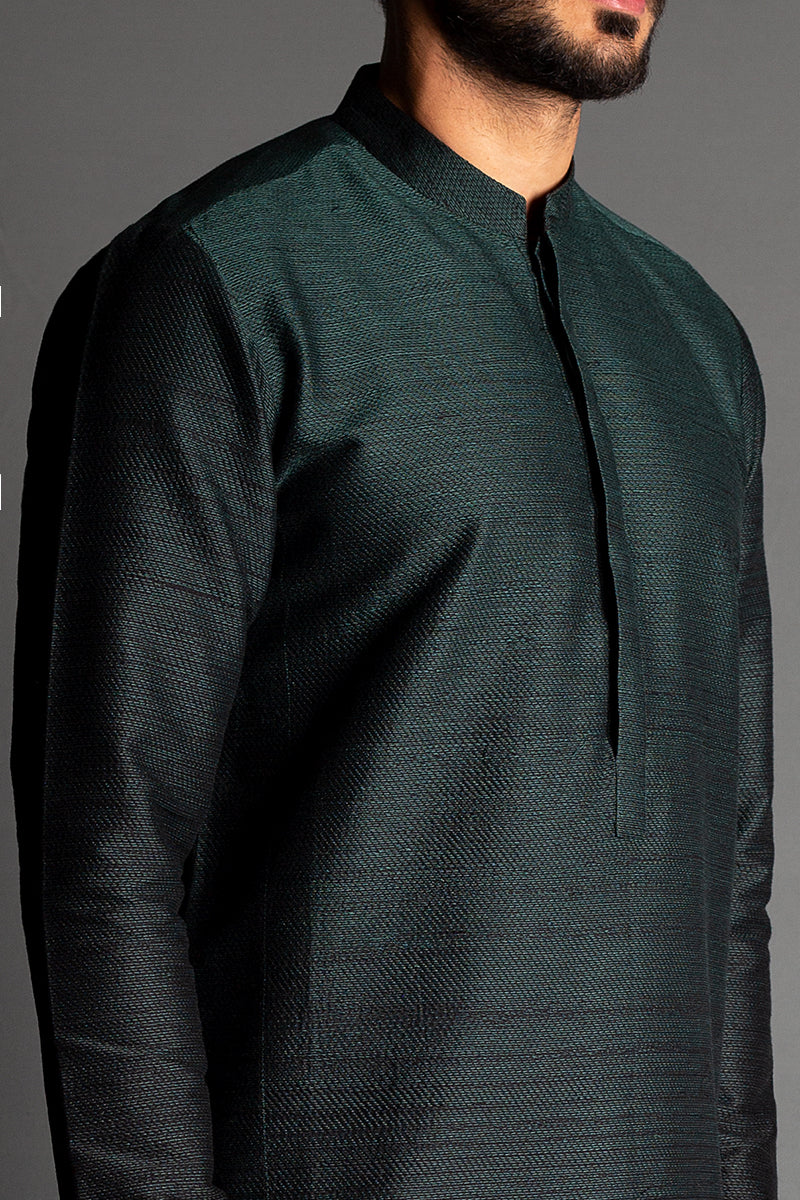 EMBROIDERED-KURTA-BMR 745-BLCK-GRN