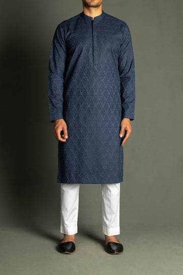 EMBROIDED-KURTA-BLUE