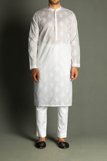 EMBROIDED-KURTA-WHITE