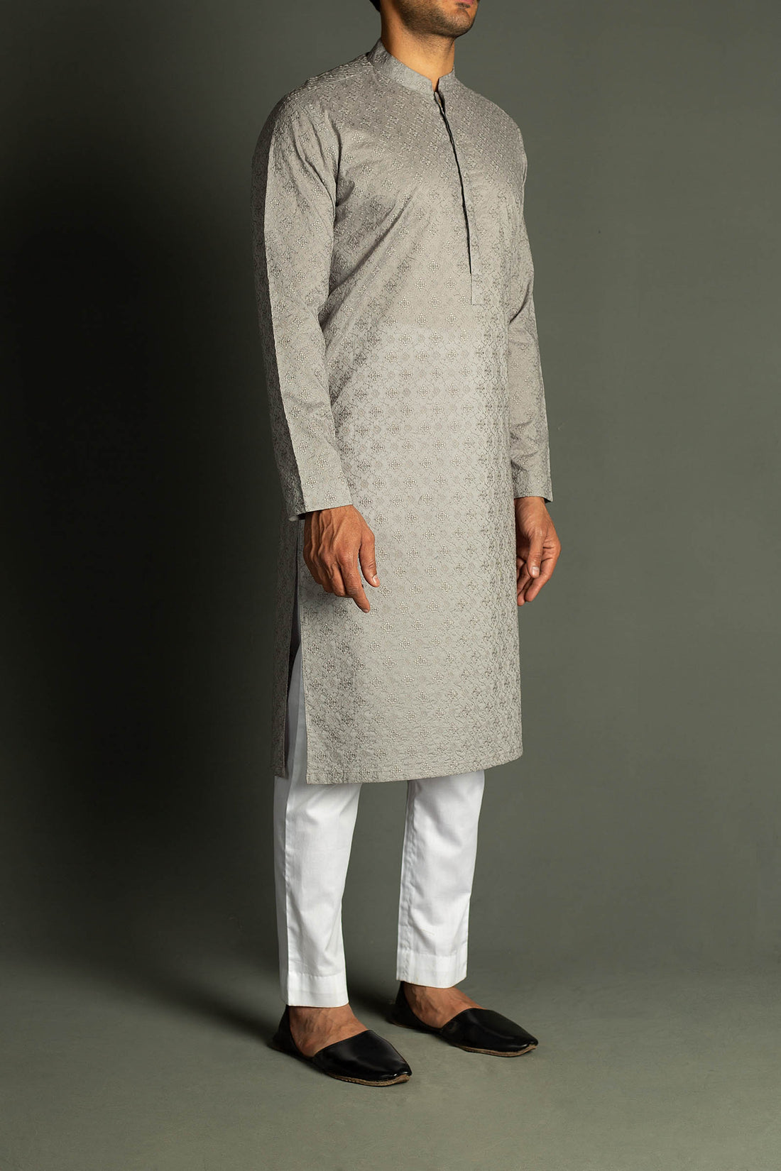 EMBROIDED-KURTA-GREY