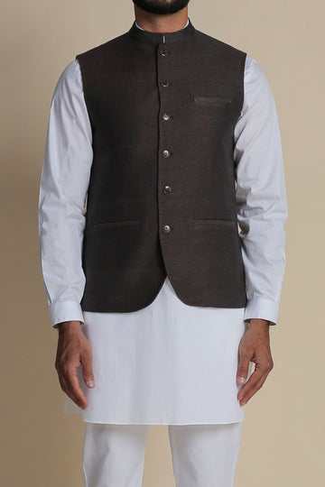 HANDLOOMED-WAISTCOAT-MRON-GRN