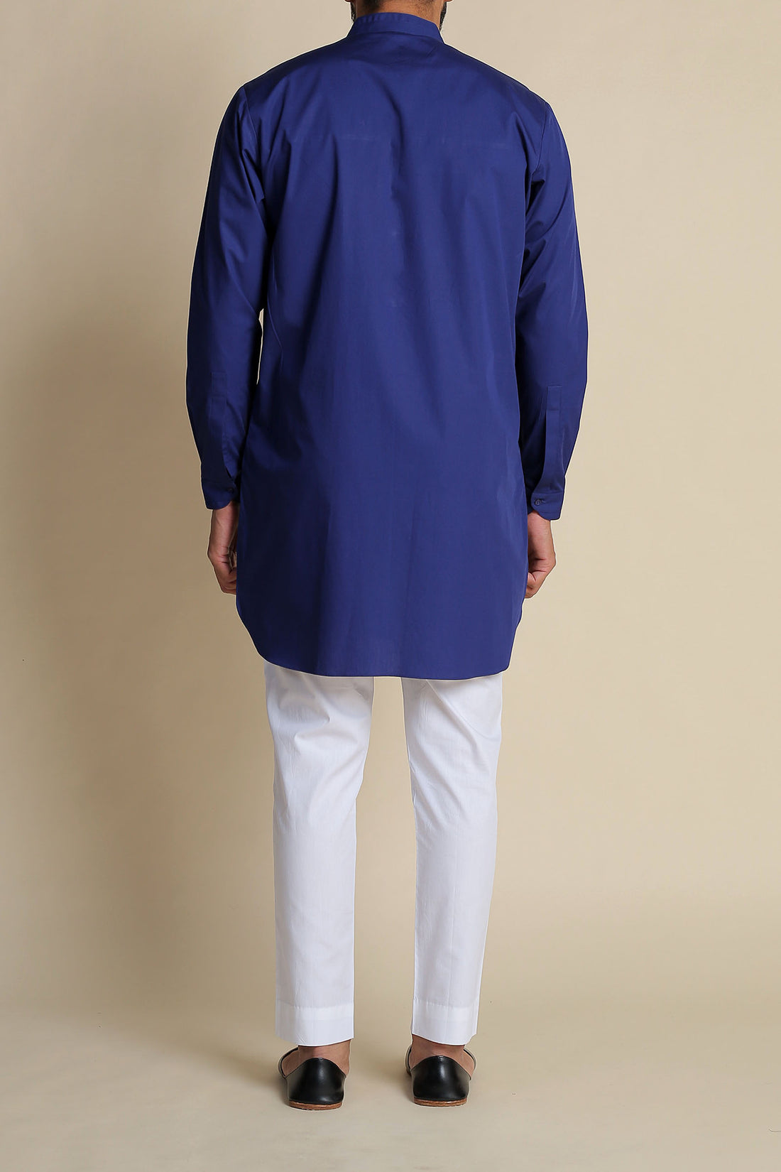 TWIN BAND KURTA-INK-BLUE