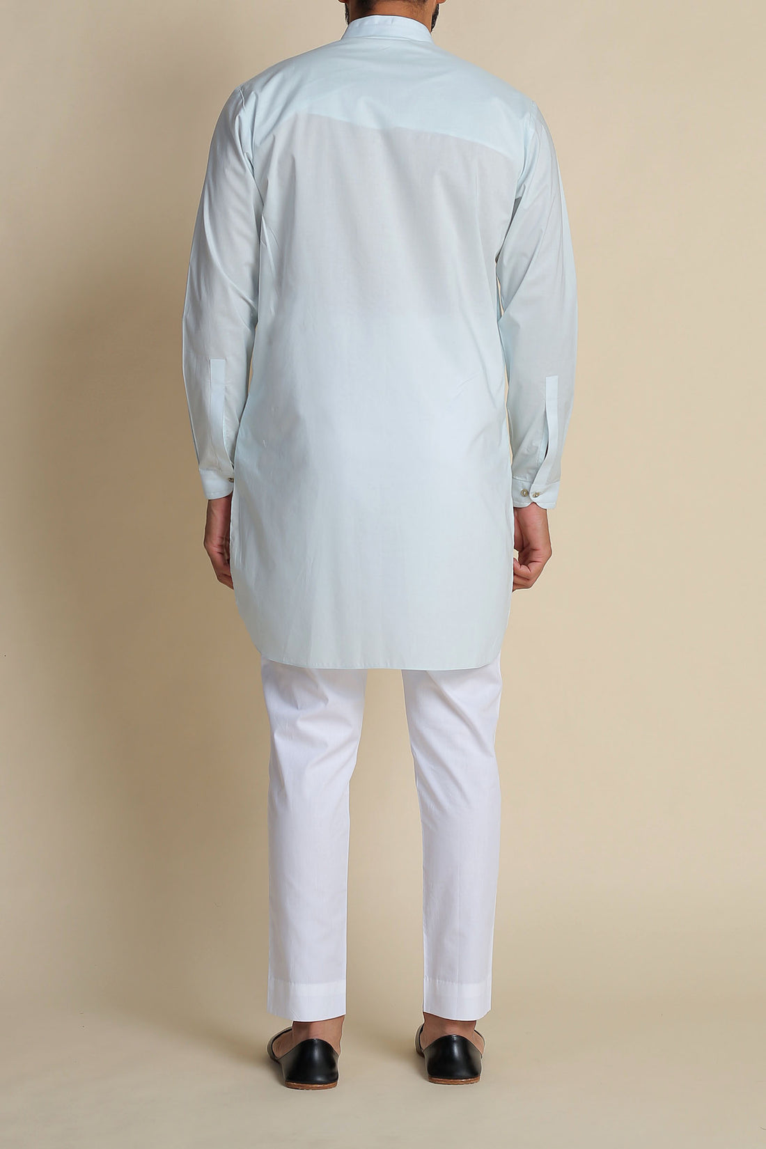 TWIN BAND KURTA-SKY-BLUE