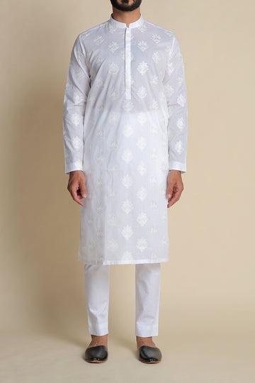 EMBROIDERED-KURTA-WHITE