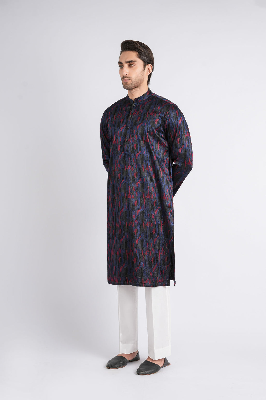 Embroidered-Kurta-Blak-Blu