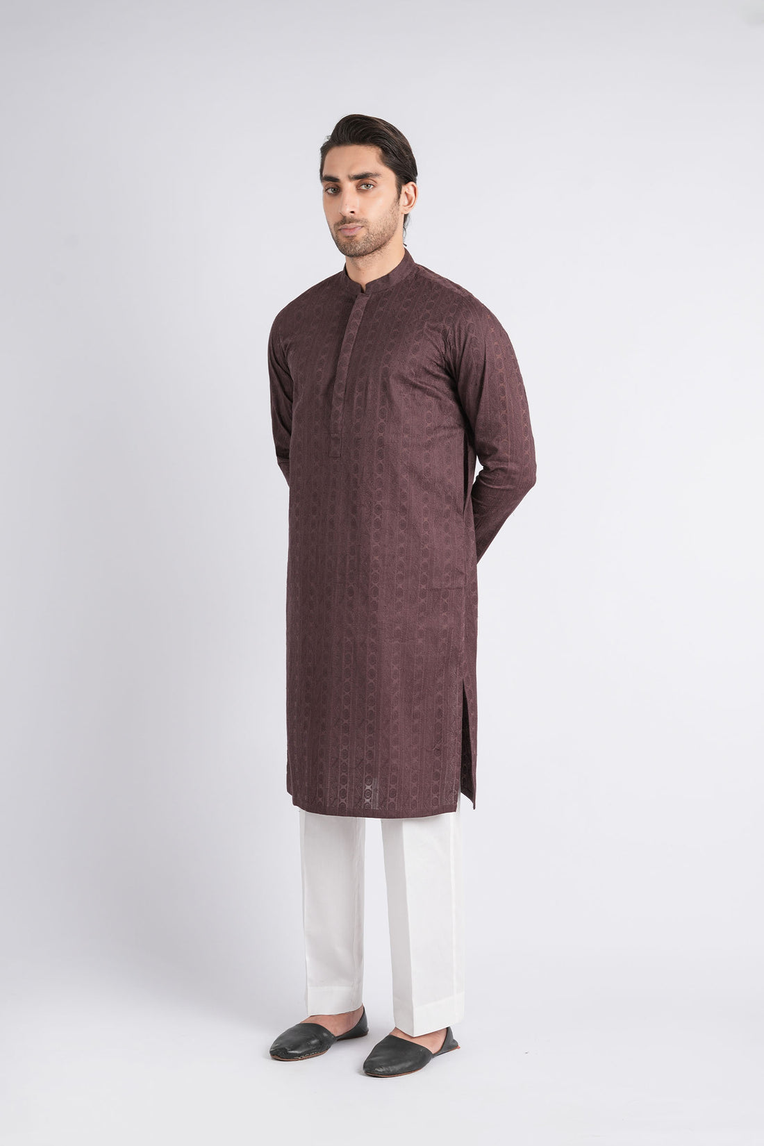 Embroidered-Kurta-Brown