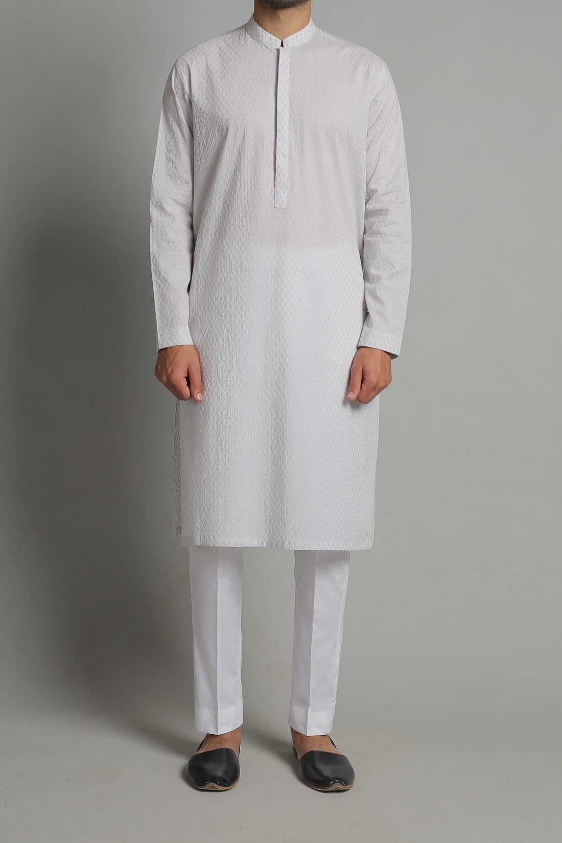 Embroidered Kurta Light Grey