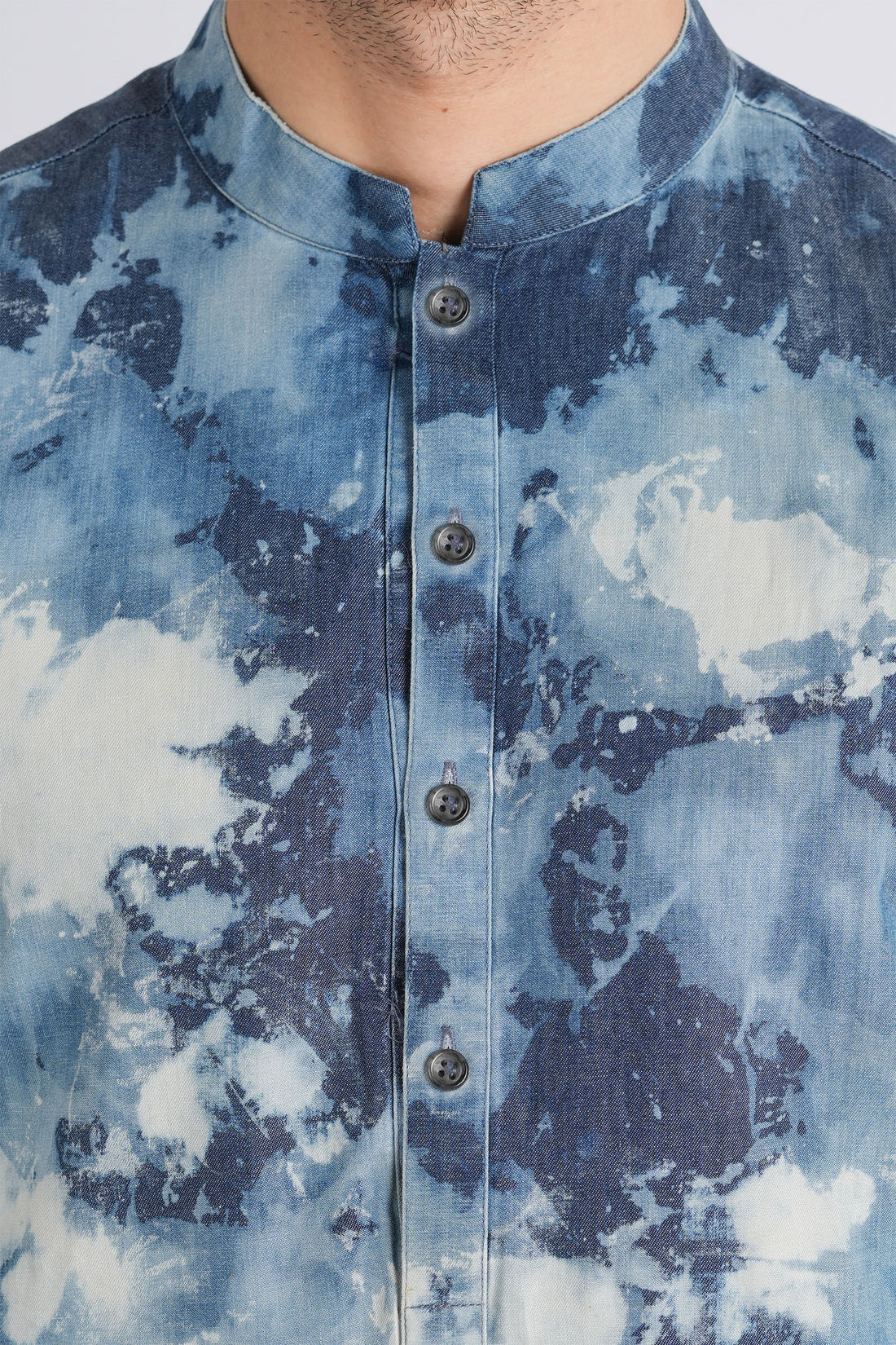 Denim-Kurta-Trouser-L-Blue
