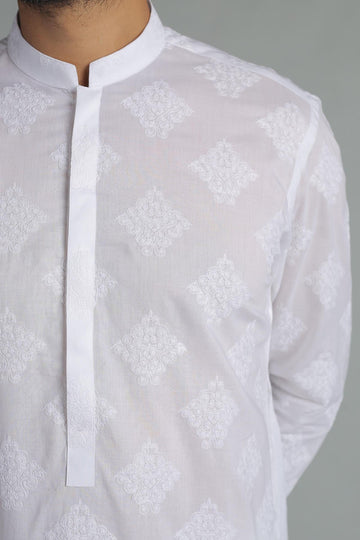 Embroidered Kurta White