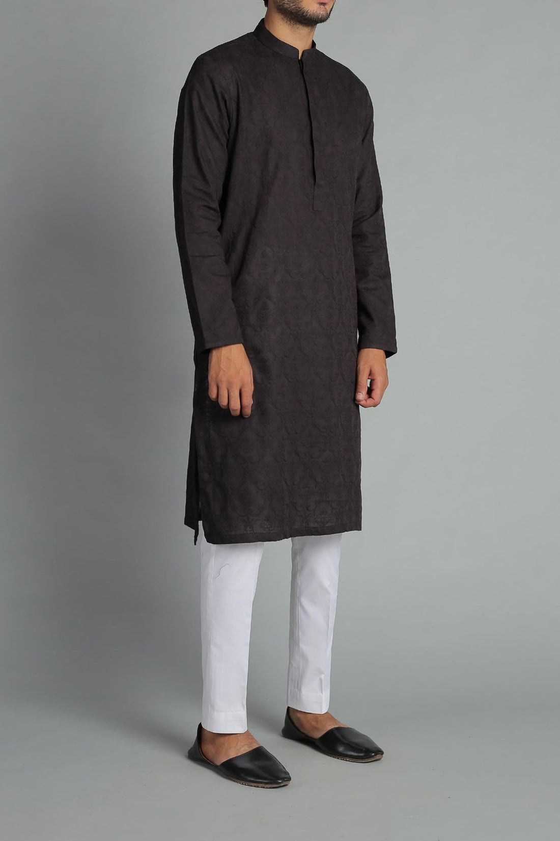 Embroidered Kurta Black