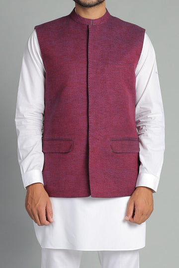 Khaddar Waistcoat Maroon