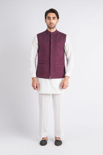 Khaddar-Waistcoat-Maroon