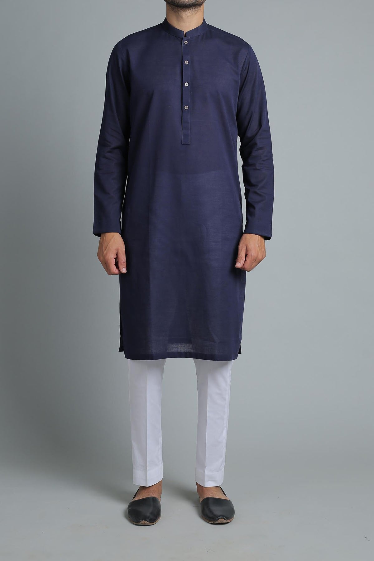 Khaddar Kurta Navy Blue