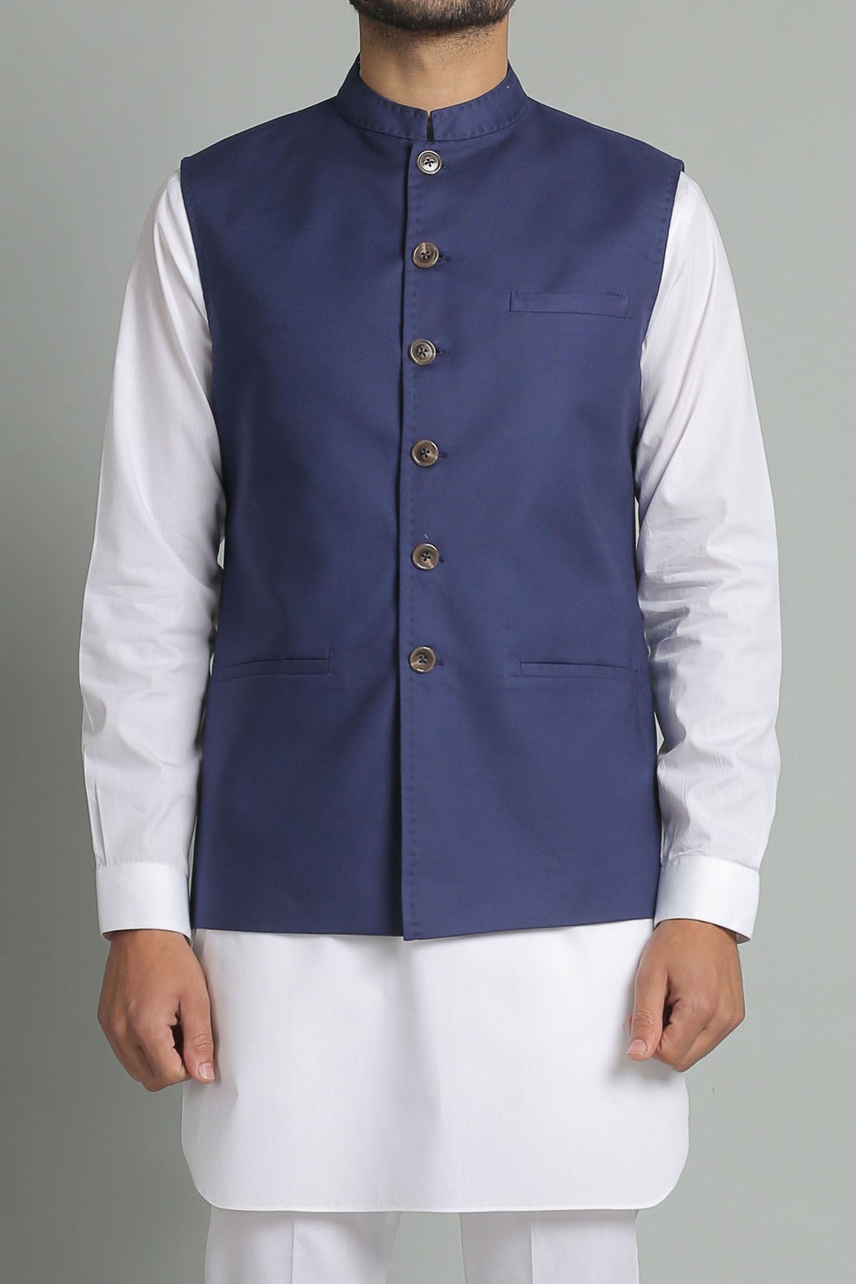 Cotton Waiscoat Navy Blue