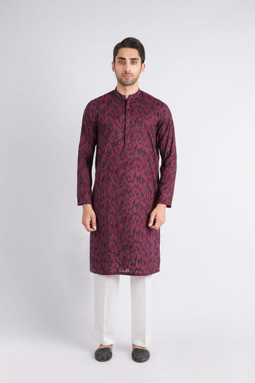 Embroidered-Kurta-Maroon