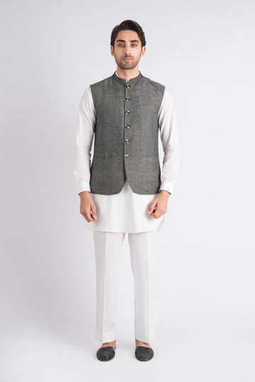 Khaddar-Waistcoat-Blak-Wht