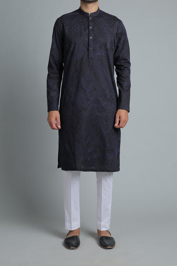 Embroidered Kurta Black