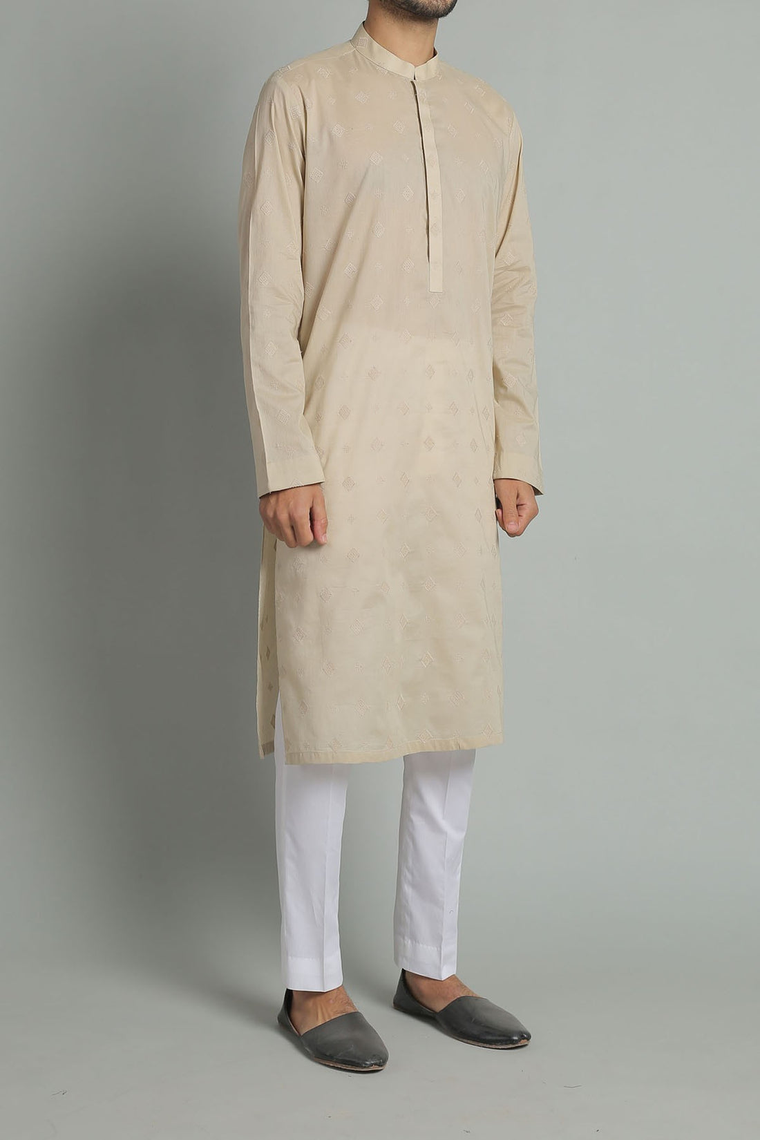 Embroidered Kurta Beige