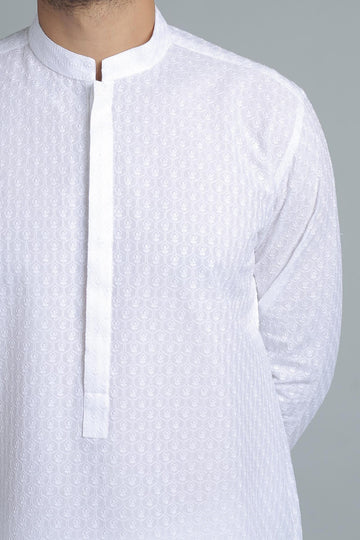 Embroidered Kurta White