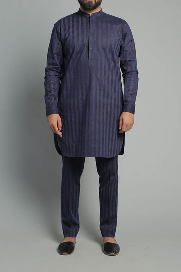 Embroidered kurta Trouser Black and Blue