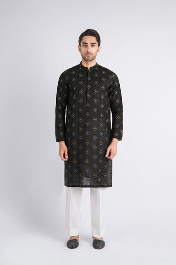 Embroidered-Kurta-Black