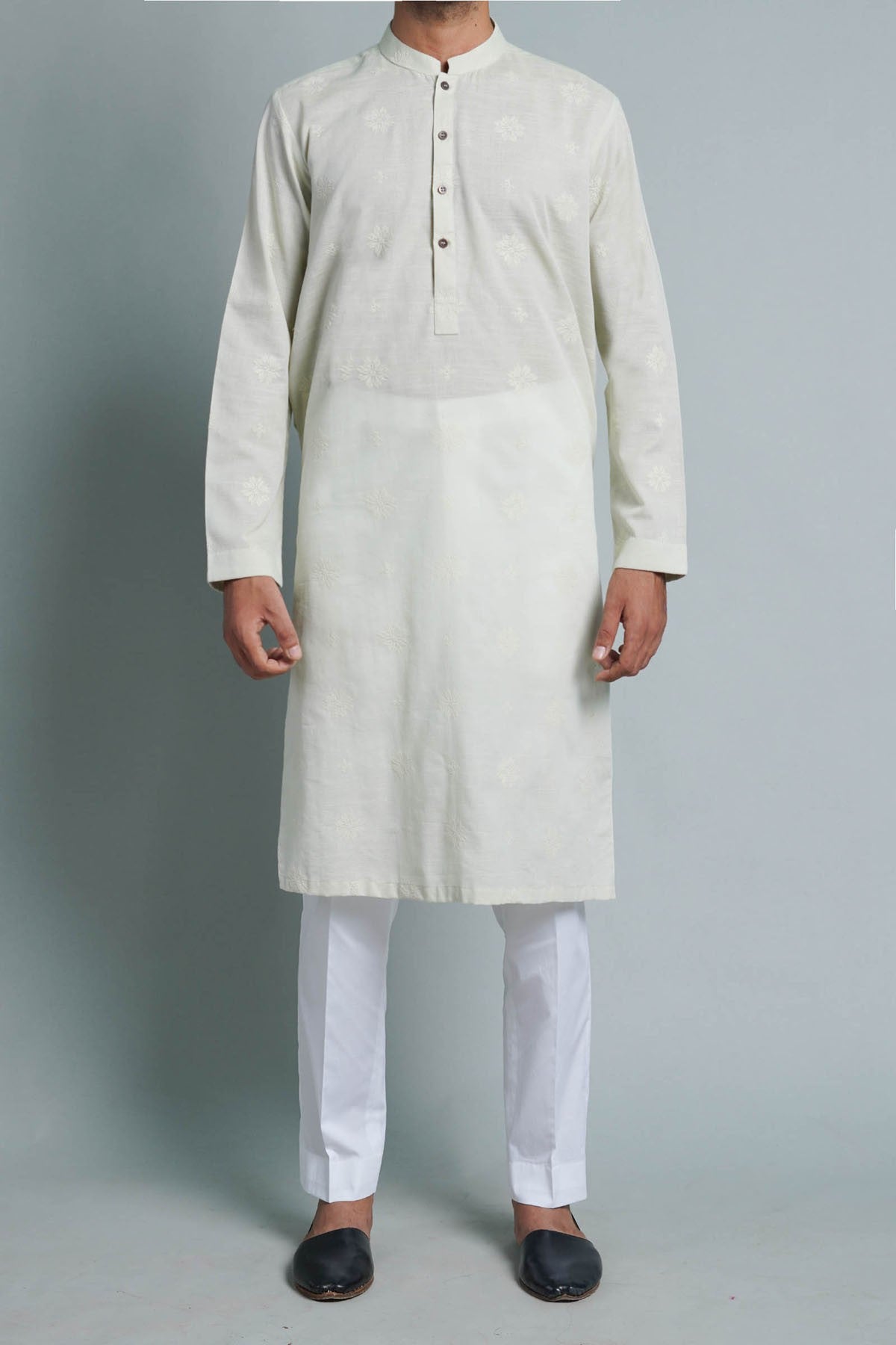 Embroidered Kurta Beige