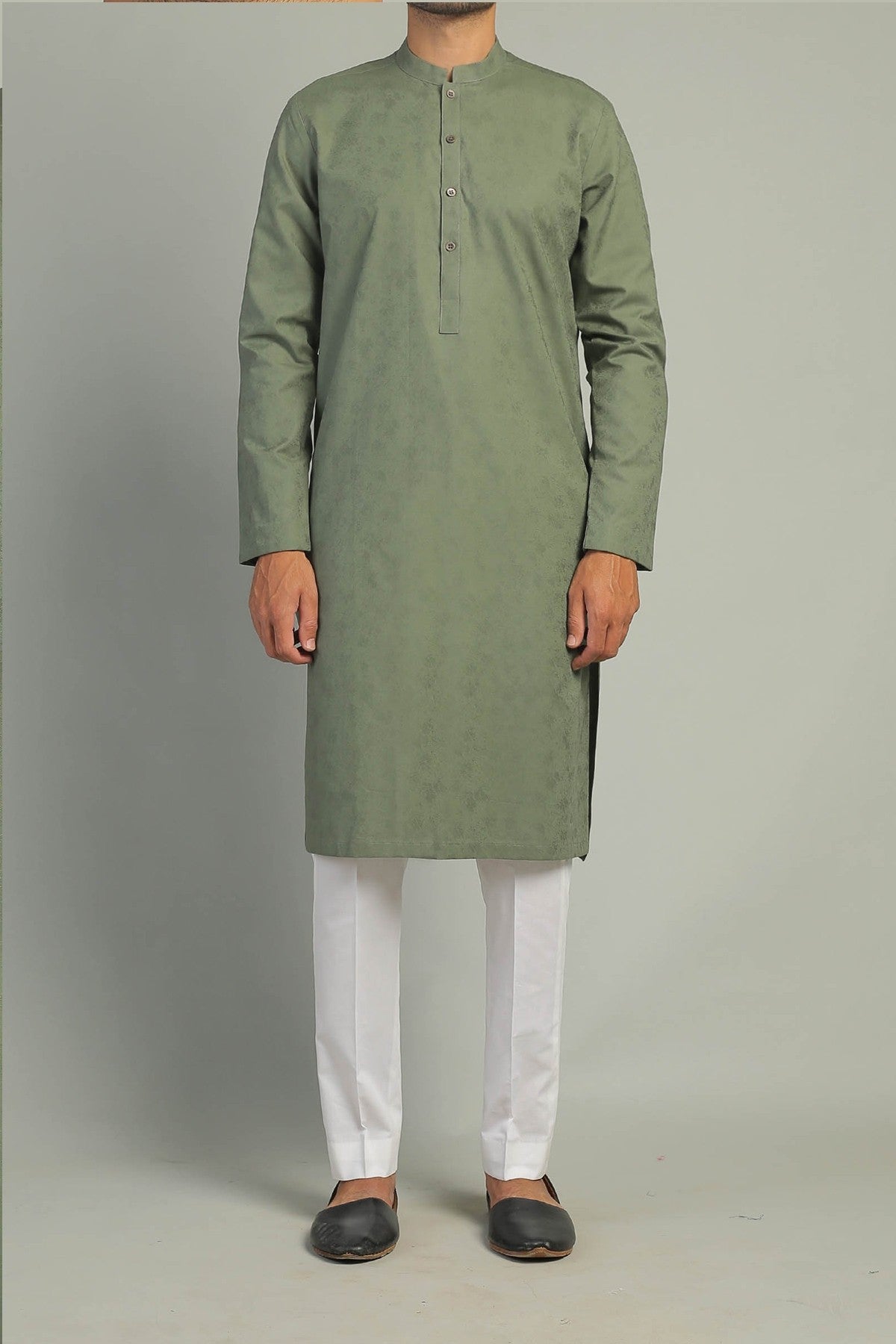 Jacquard Kurta Green