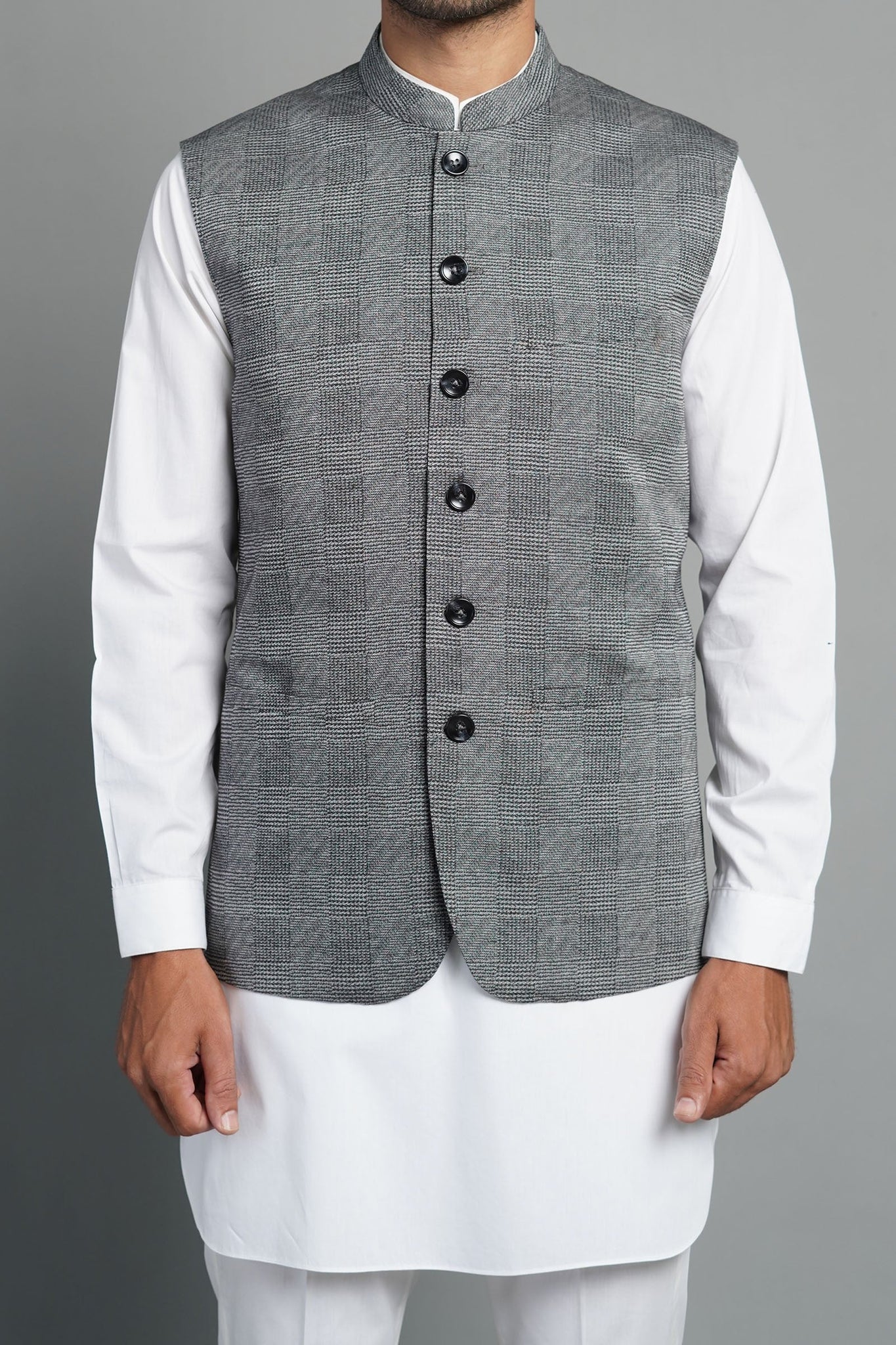 Jacquard Waiscoat Grey