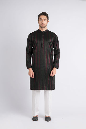 Embroidered-Kurta-Black
