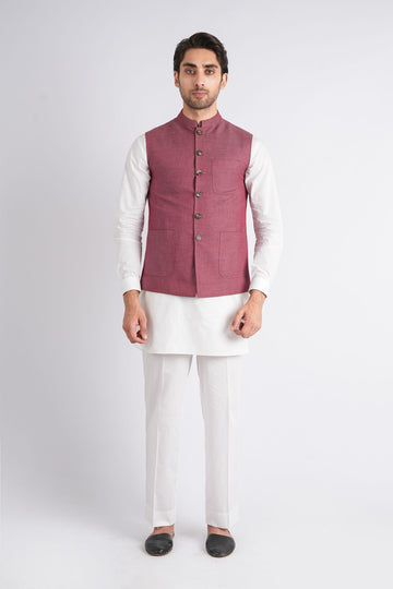 Cotton-Waistcoat-Maroon
