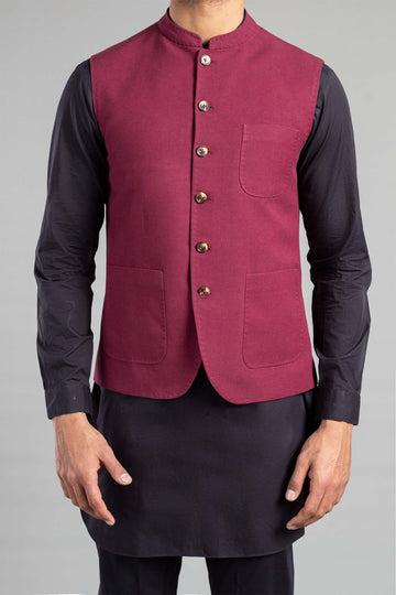 Cotton Waistcoat Maroon