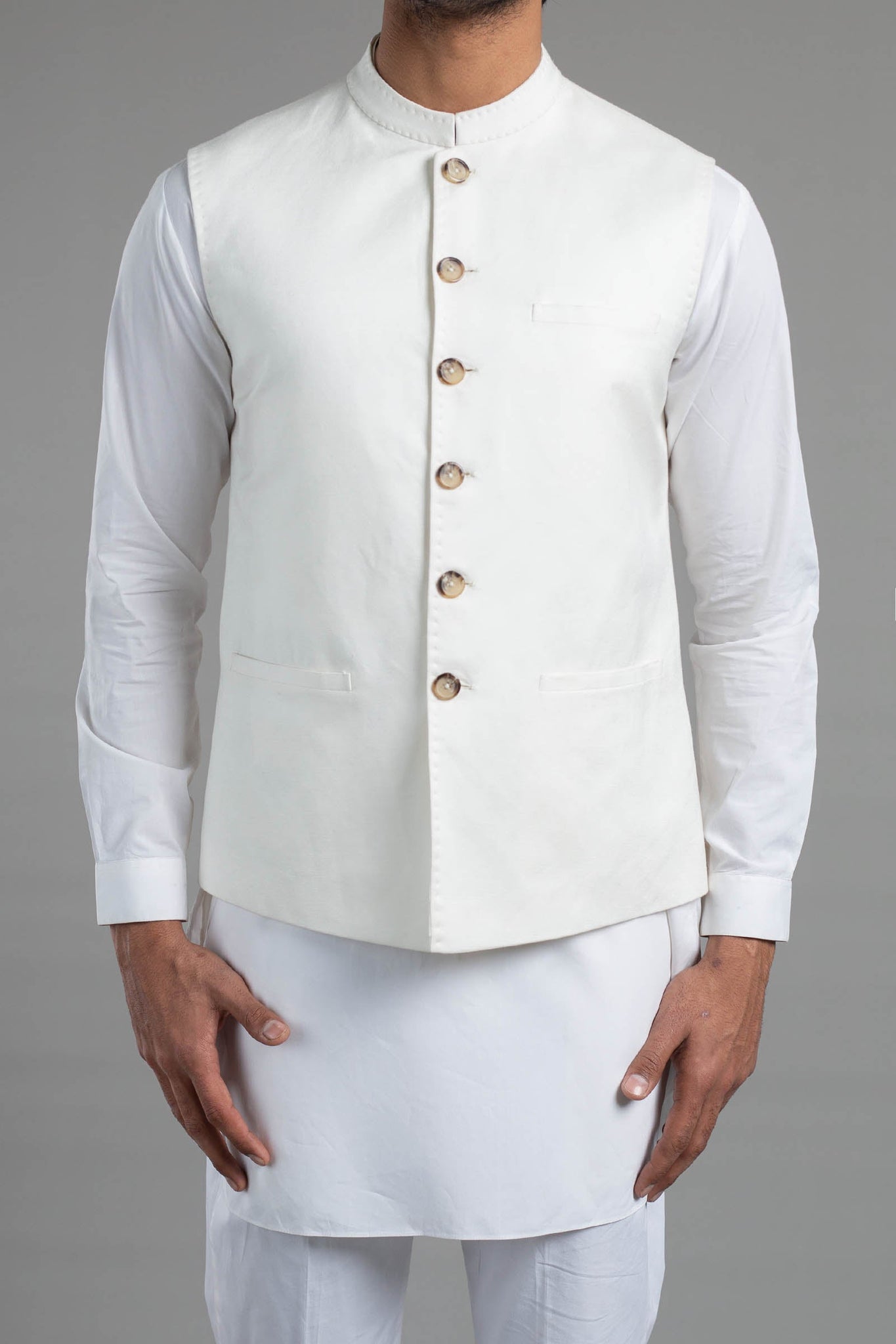 Cotton Waistcoat Off White