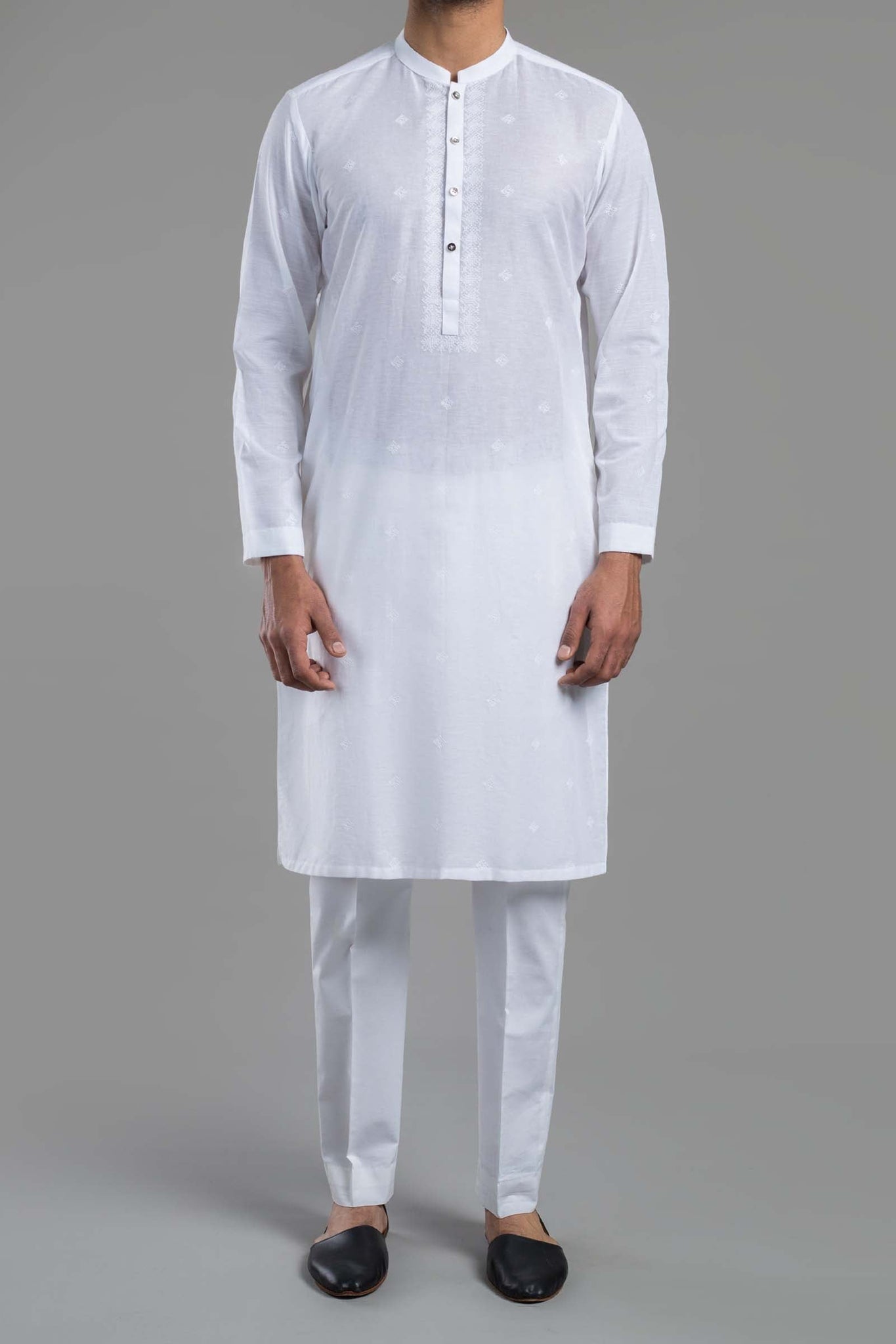 Embroidered Kurta Rdy White