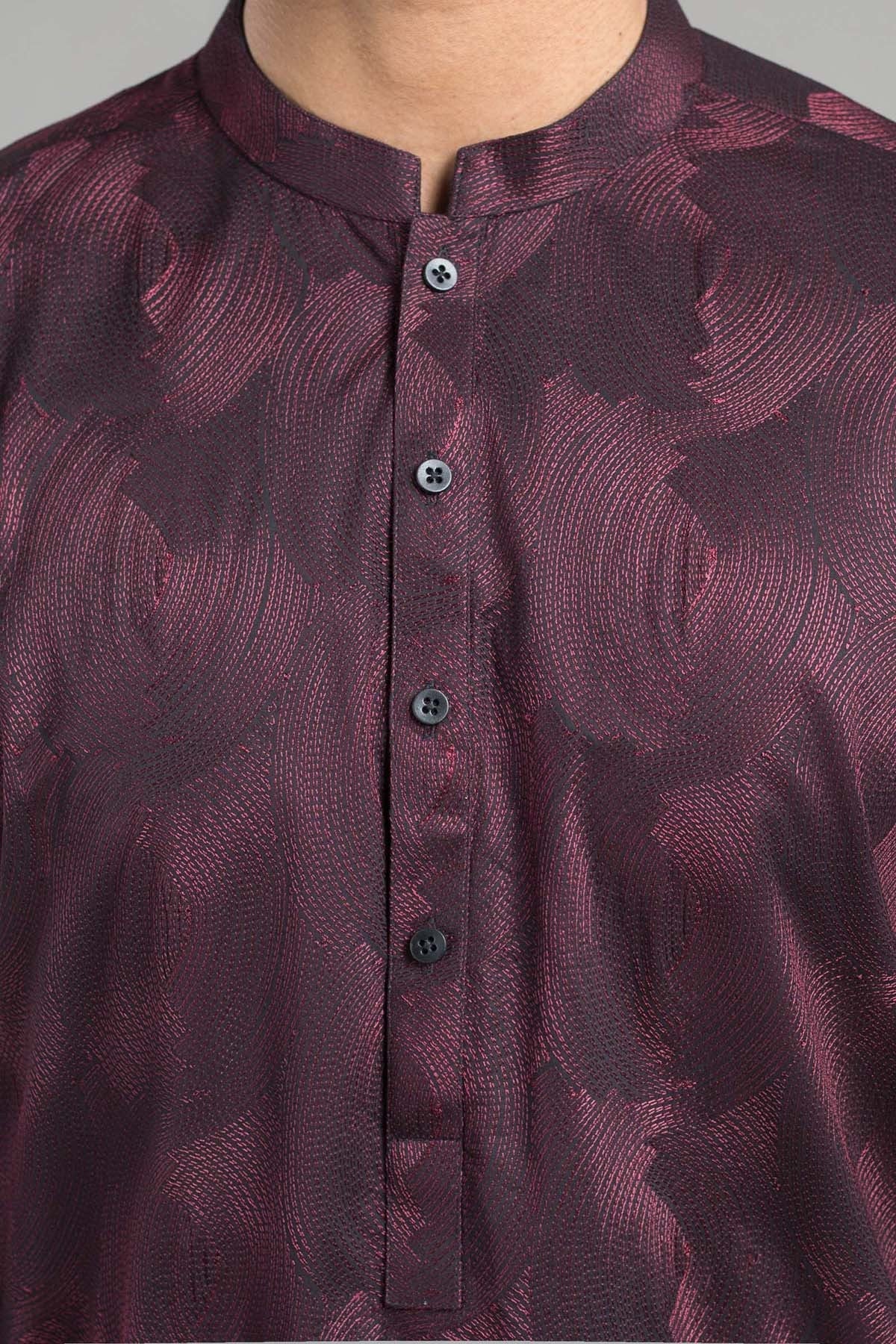 Embroidered Kurta Rdy Maroon