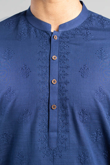 Embroidered Kurta Rdy Navy Blue