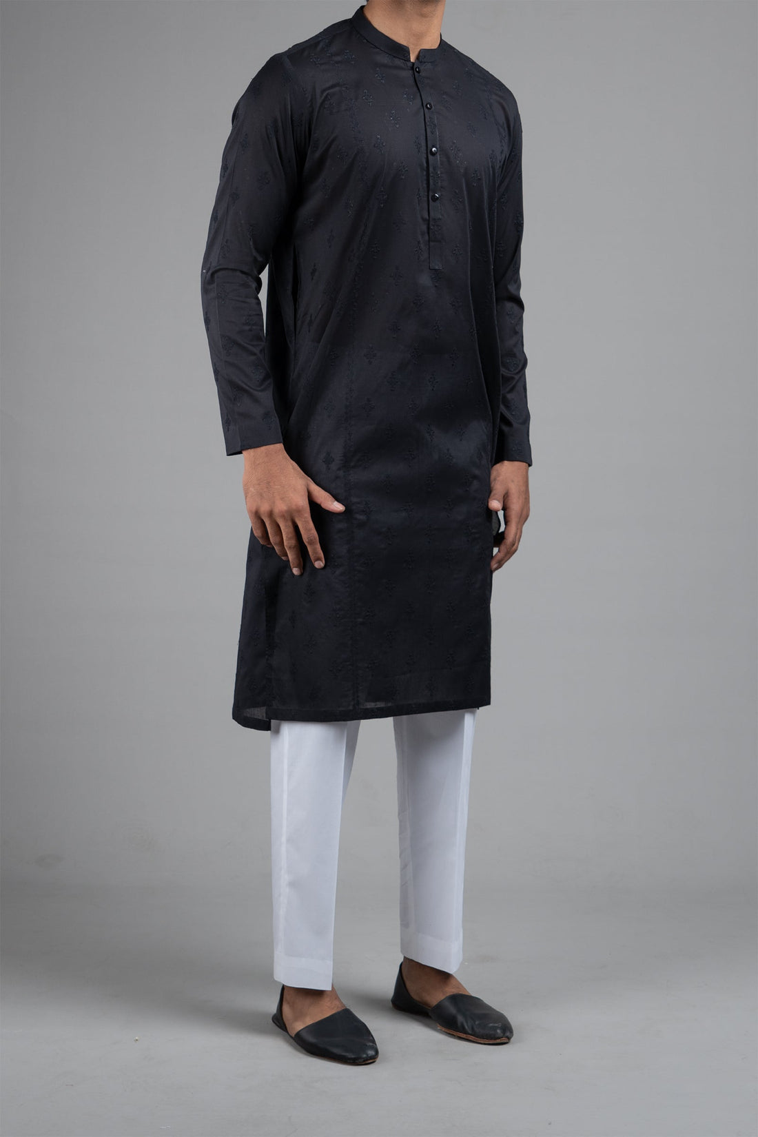 Embroidered Kurta Black