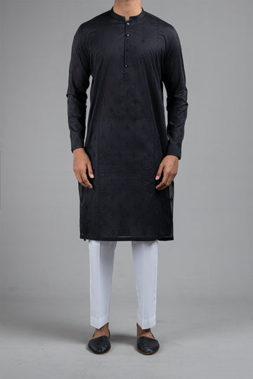 Embroidered Kurta Black