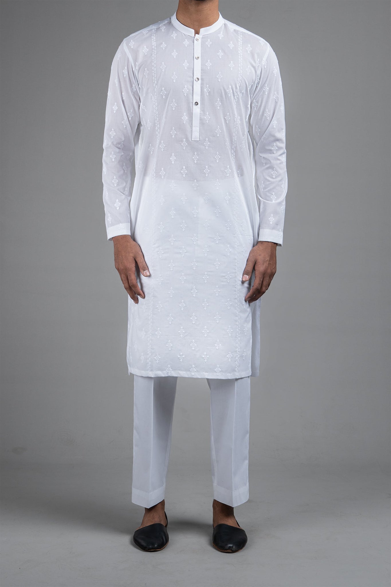 Embroidered Kurta White