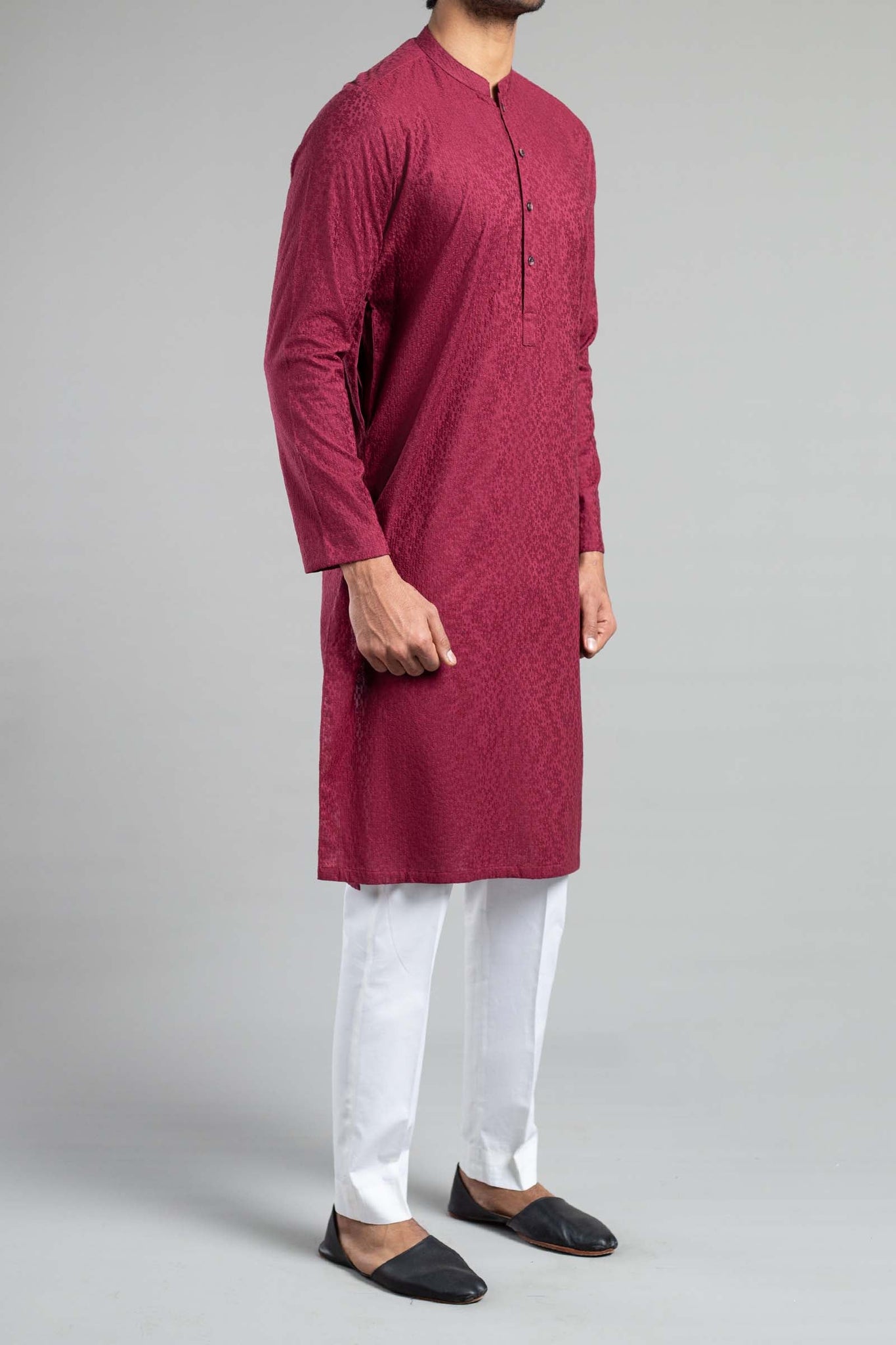 Embroidered Kurta Rdy Maroon